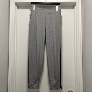 Athleta 4 Plaid Brooklyn Ankle Pant Stretch Pull On Trouser Straight Leg Stripe